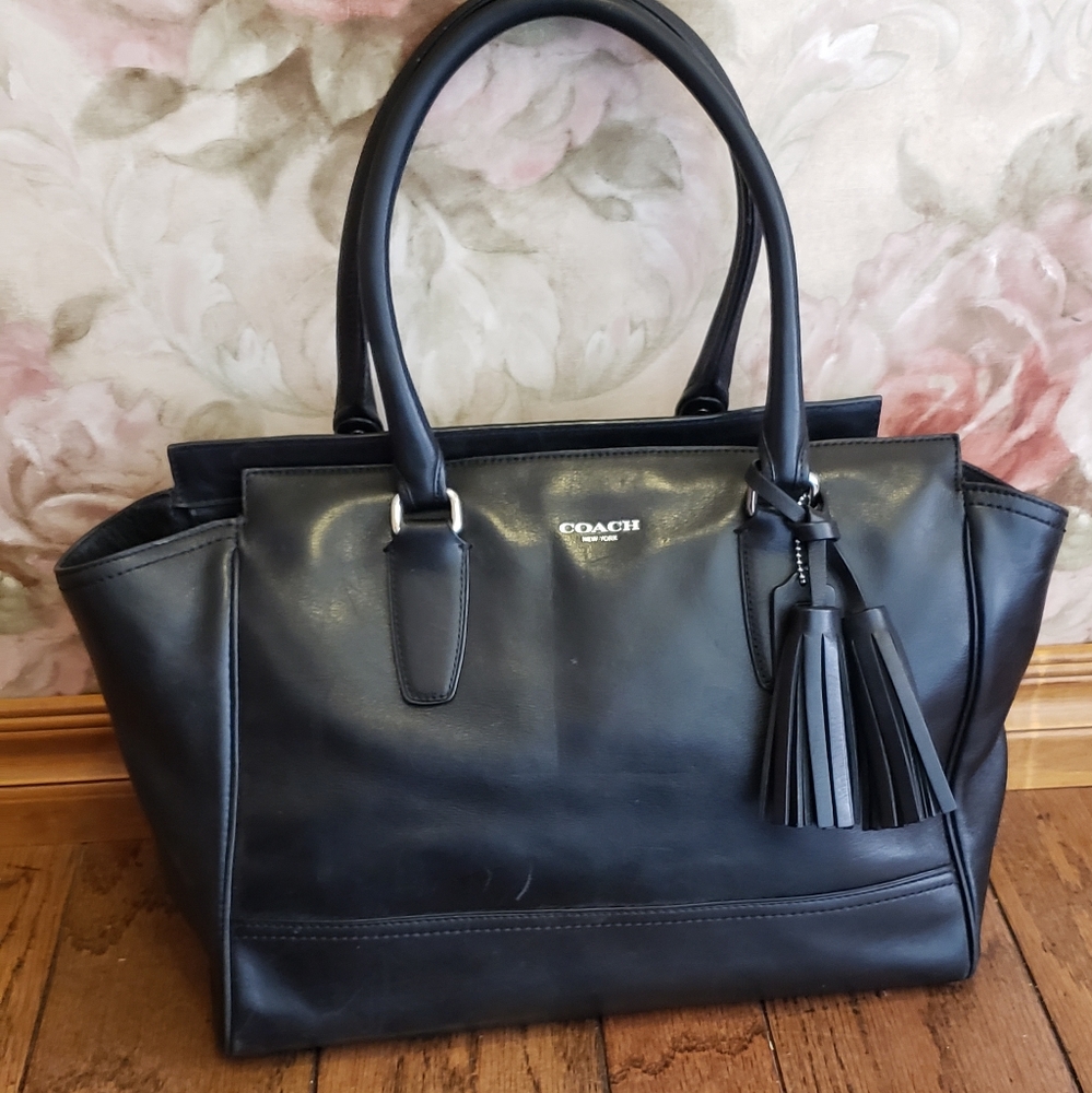 Coach Black Smooth Leather Bag